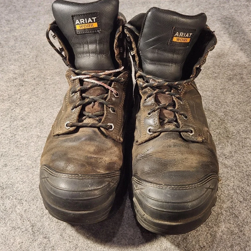 Ariat Workhog Boots‎ Mens Size 11 EE Brown Leather Waterproof Work Combat